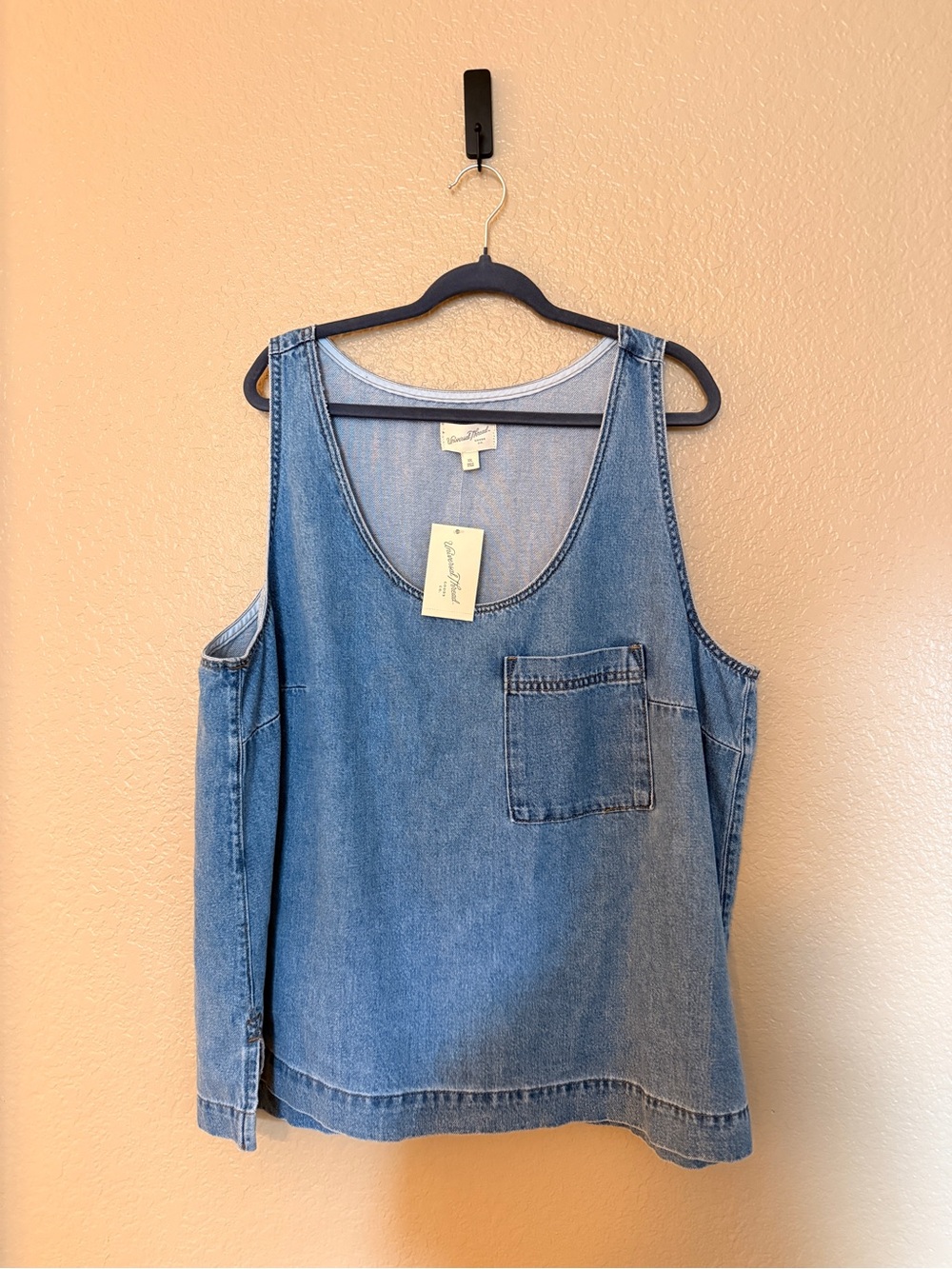 Universal Thread Denim Tank with Chest Pocket